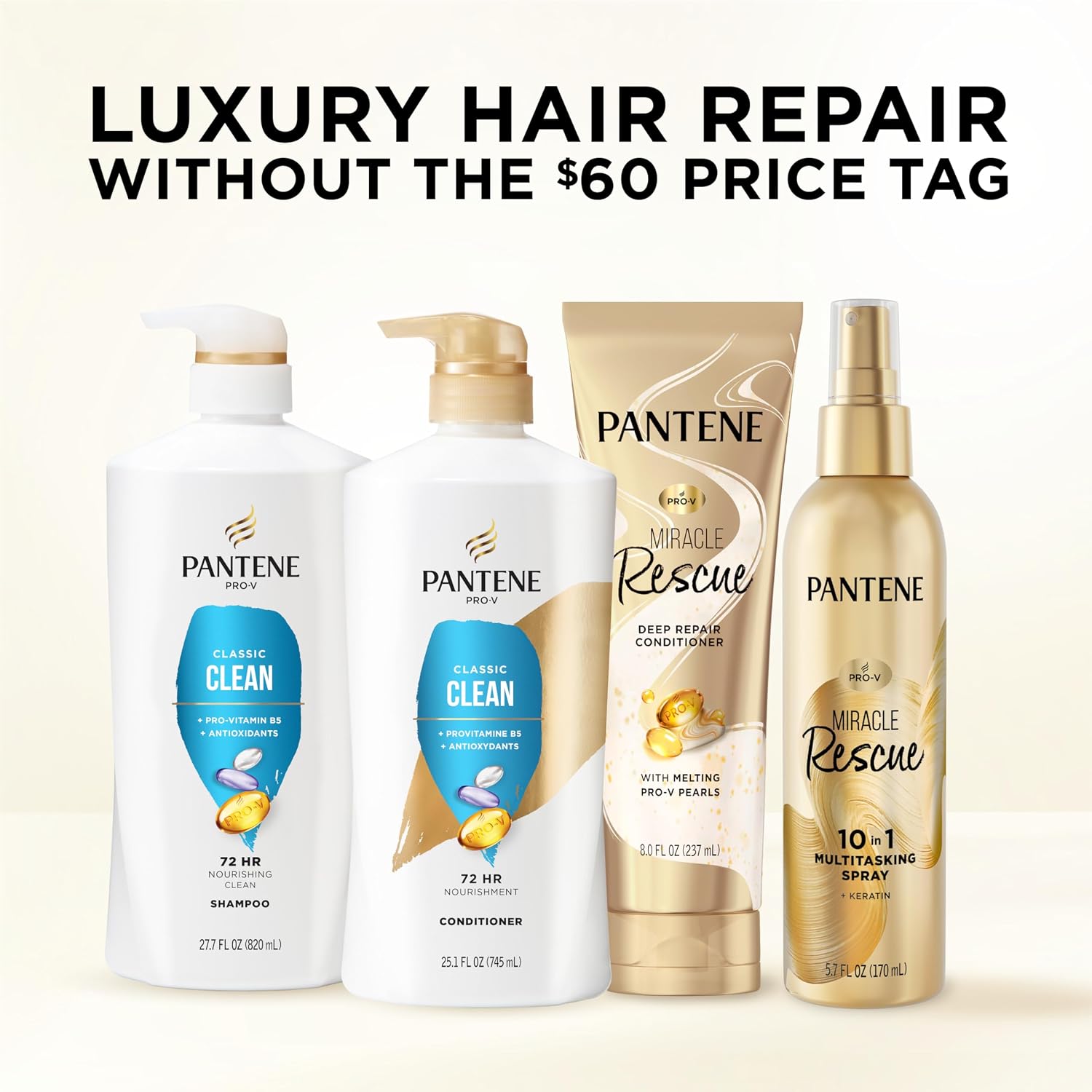 Thumbnail 6 de Pantene 129 Classic Clean Shampoo, 2-Pack with Pro-V Nutrients and Rescue Shot