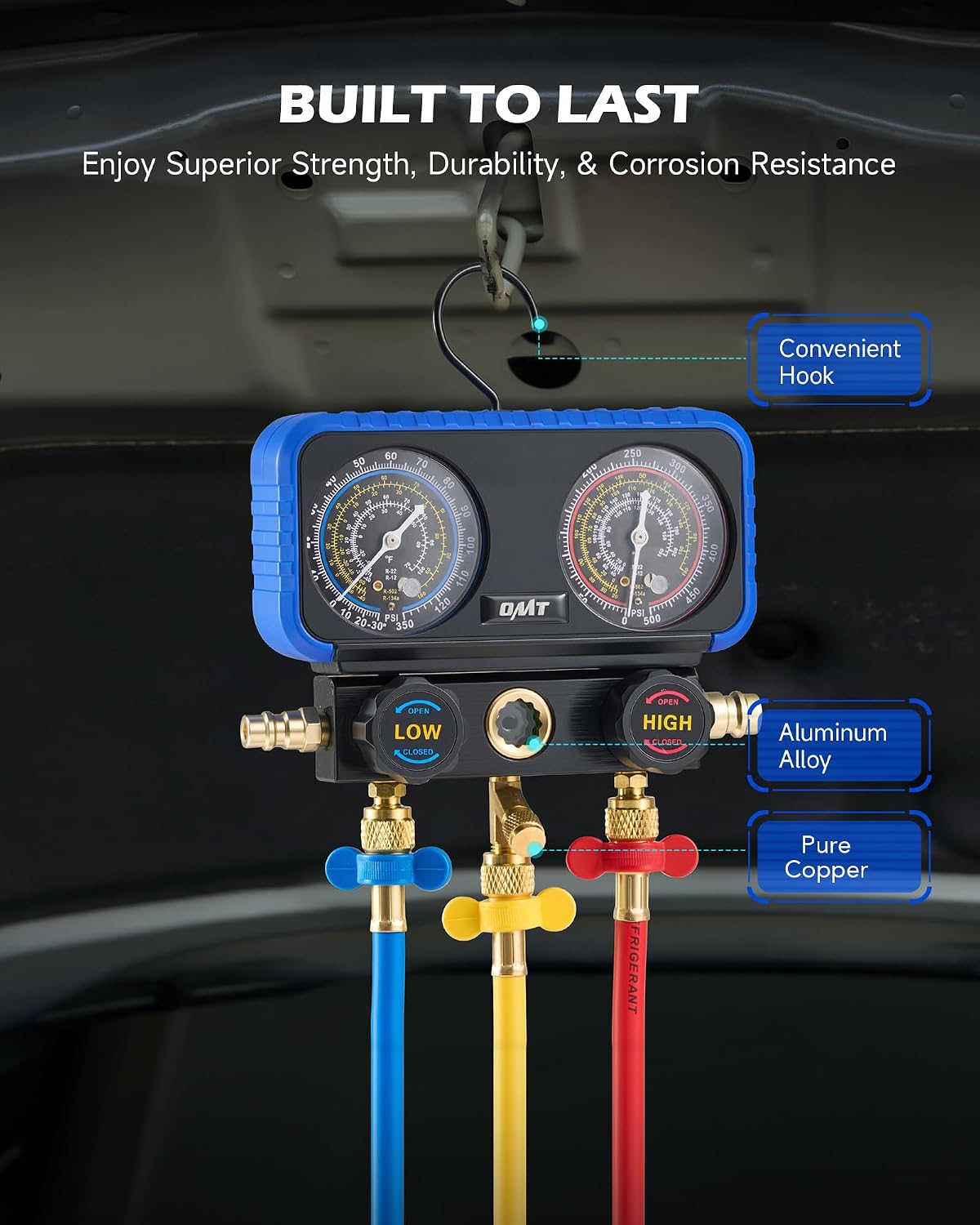 Thumbnail 6 de Orion Motor Tech AC Manifold Gauge Set for R134a, R12, R22 & R502