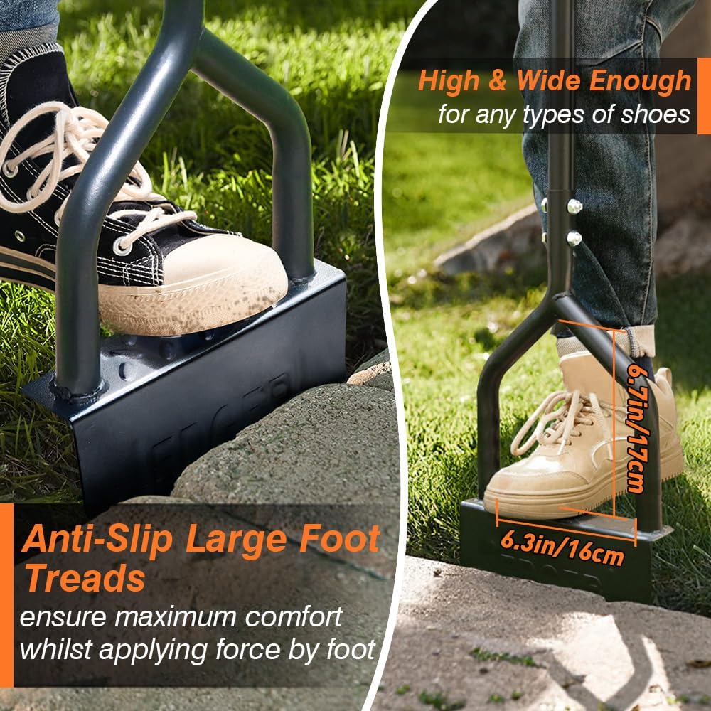 Thumbnail 4 de Colwelt Manual Lawn Edging Tool 102cm – Half Moon Edger with V-Shaped Serrated Blade
