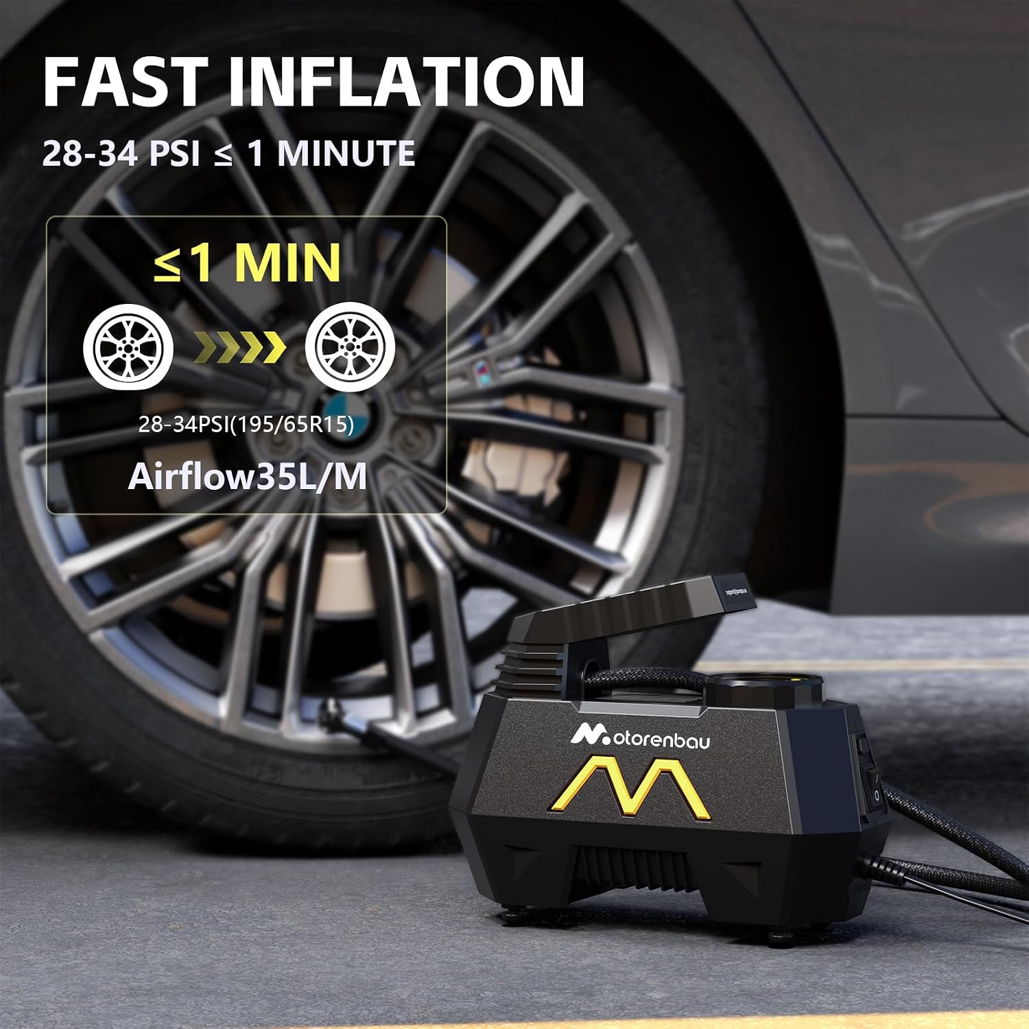 Detalle de Tire Inflator Portable Air Compressor 12V