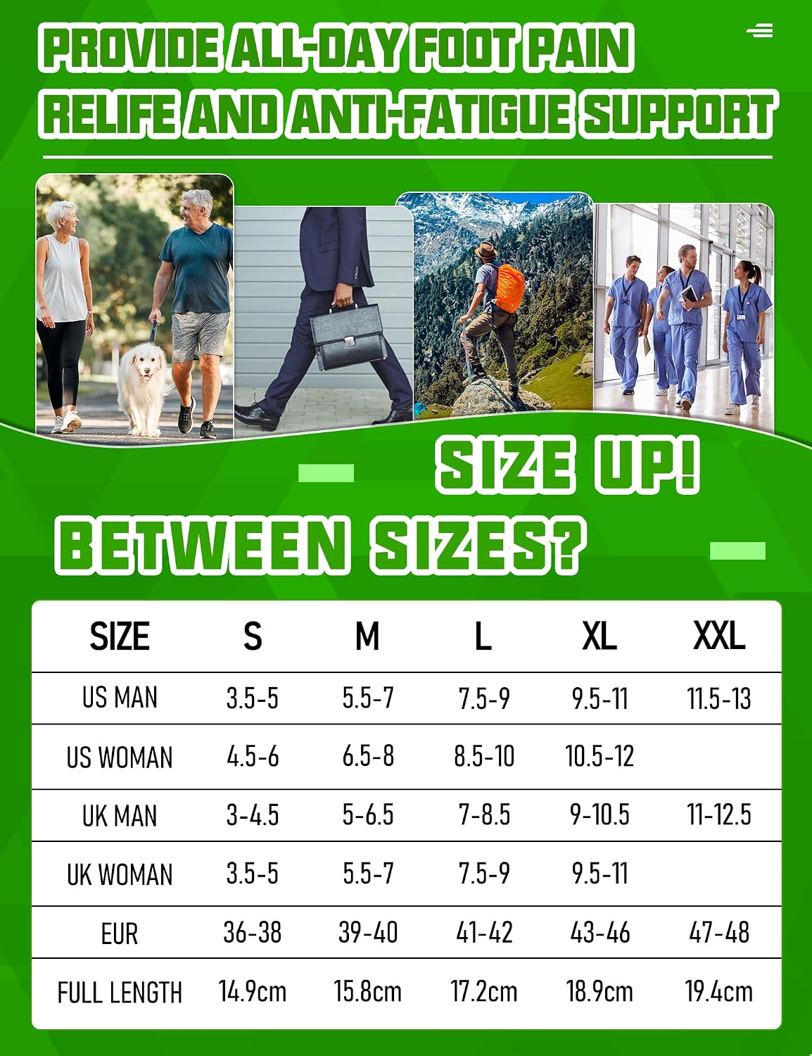 Thumbnail 6 de 3/4 Length Orthotic Insoles for Plantar Fasciitis, Flat Feet & Overpronation (Dual-Cushion Heel + Arch Support)