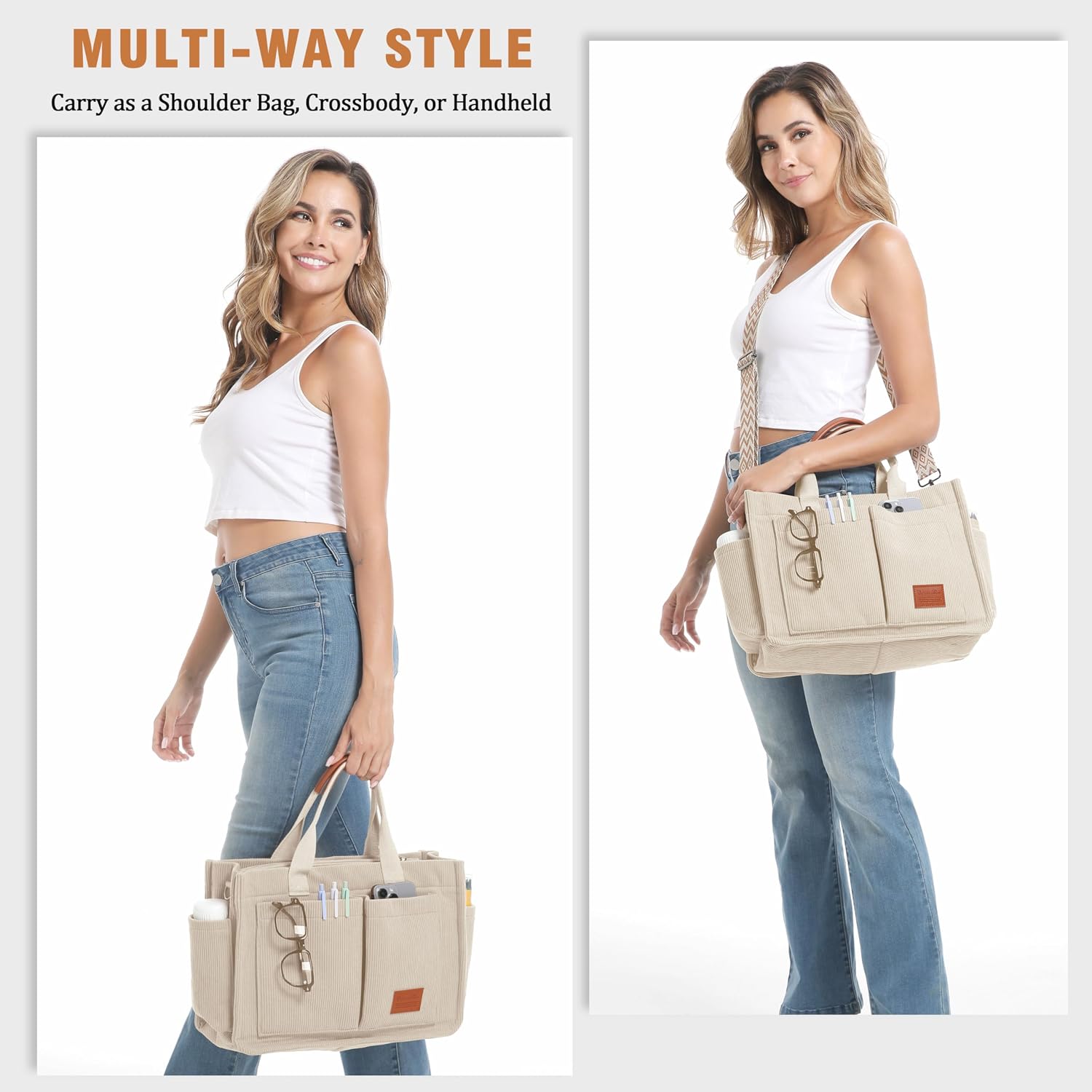 Thumbnail 2 de Captain Blues corduroy tote bag with zipper