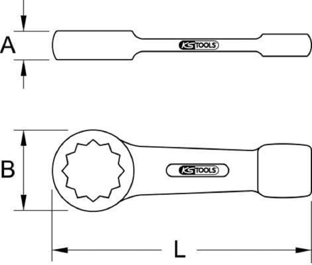 Detalle 2 de Clé à œil à frapper KS Tools 517.0946 – 46 mm en chrome-molybdène, tête brunie