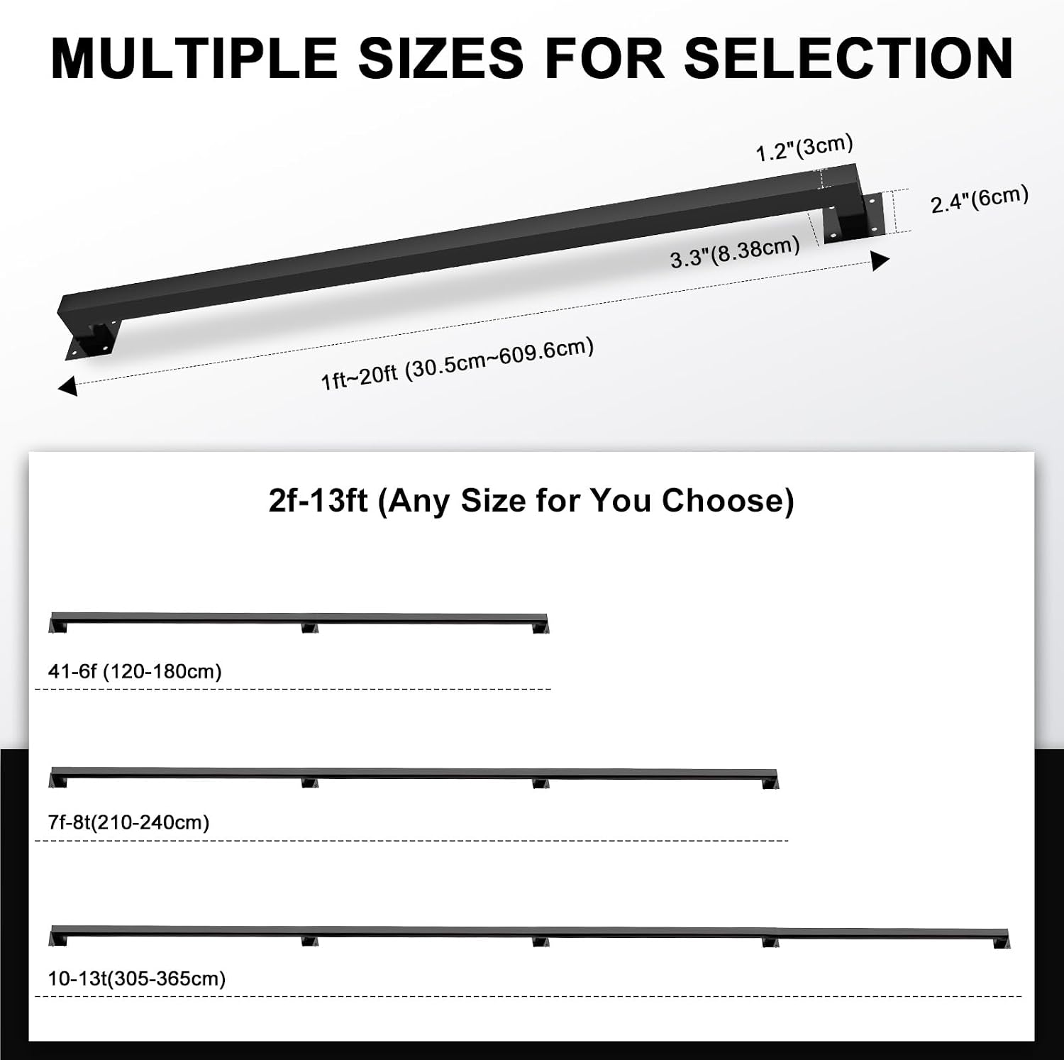 Detalle 2 de VZNEK FGFS 5FT Stair Handrail, Black Iron, Wall-Mounted, 500 lb Capacity