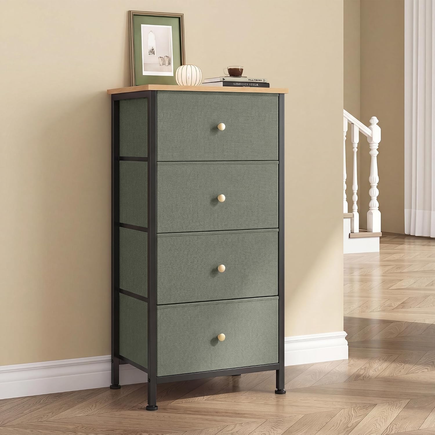 Thumbnail 6 de DUMOS Nightstand with 4 Fabric Drawers