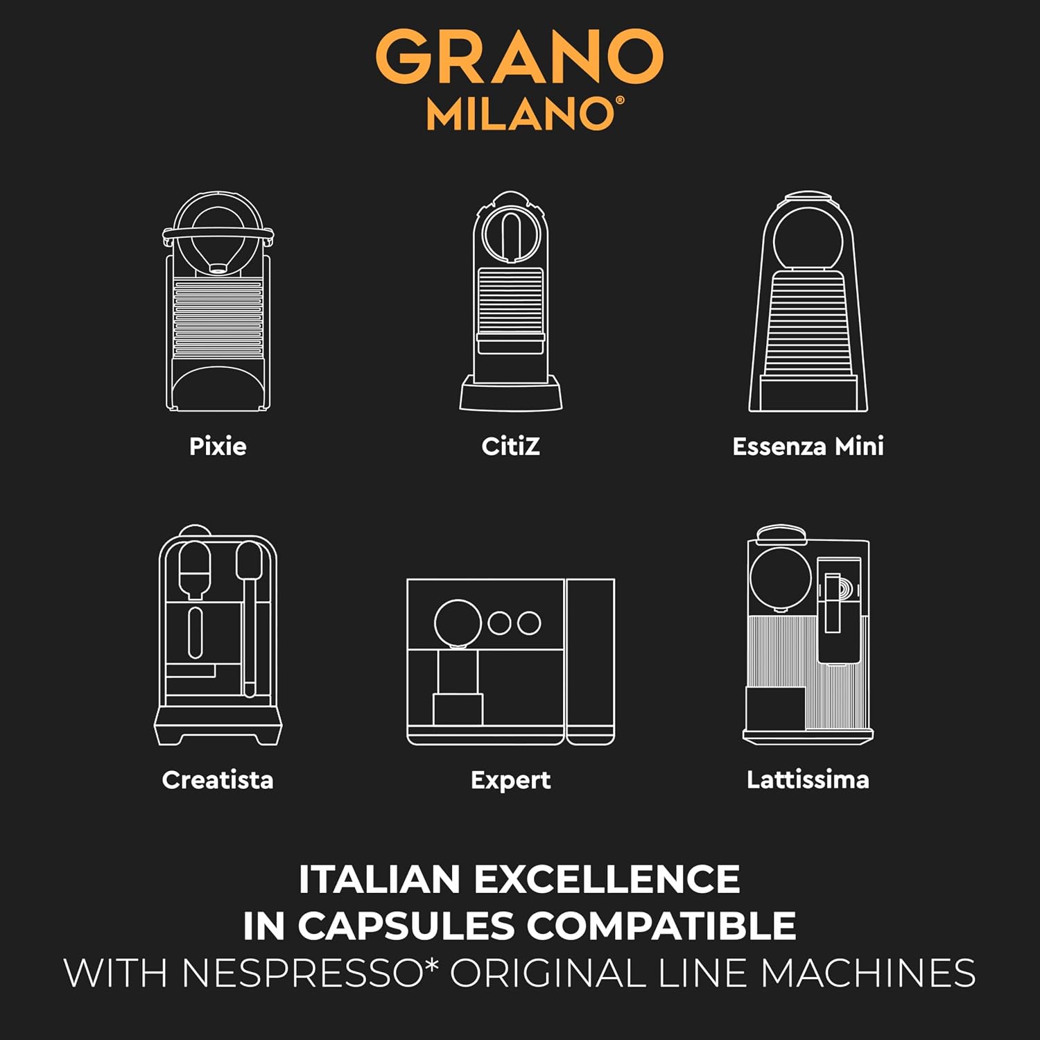 Thumbnail 3 de New Grano Milano Crema Coffee Capsules — 50 Aluminium Pods for Nespresso OriginalLine (Medium Roast, Intensity 8/12)