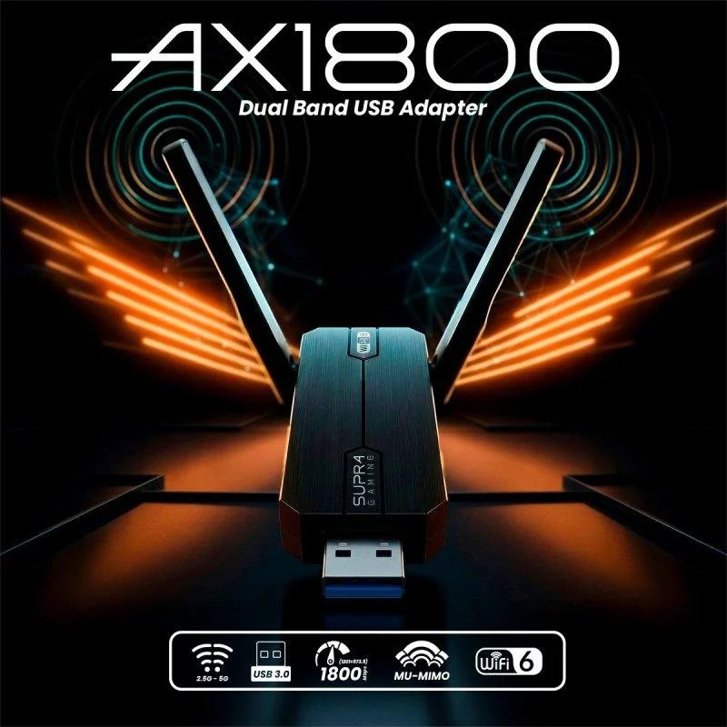 Thumbnail 1 de Adaptador USB Supra Gaming WD-AX1850C Wi-Fi 6 AX1800 Doble Banda
