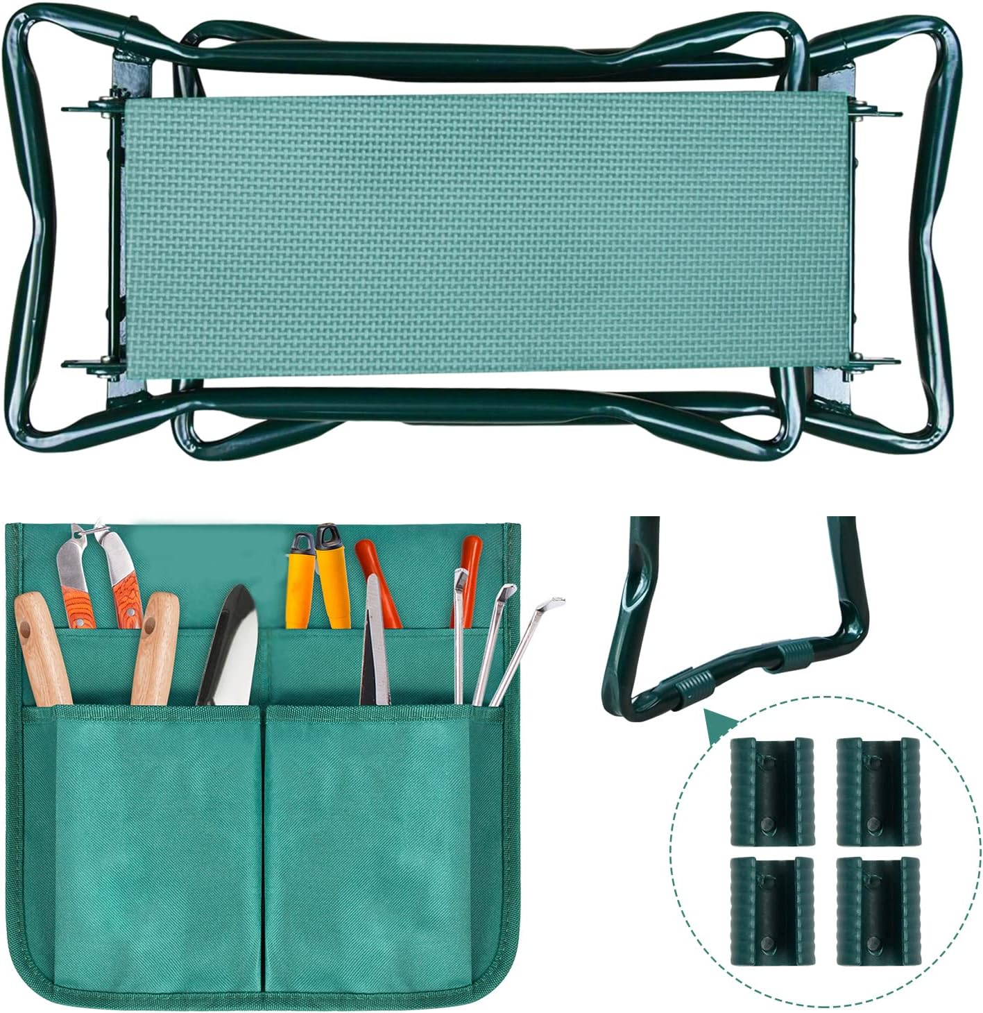 Thumbnail 6 de LZQ Foldable Garden Kneeler and Seat, 150 kg, EVA Cushion and Tool Bag