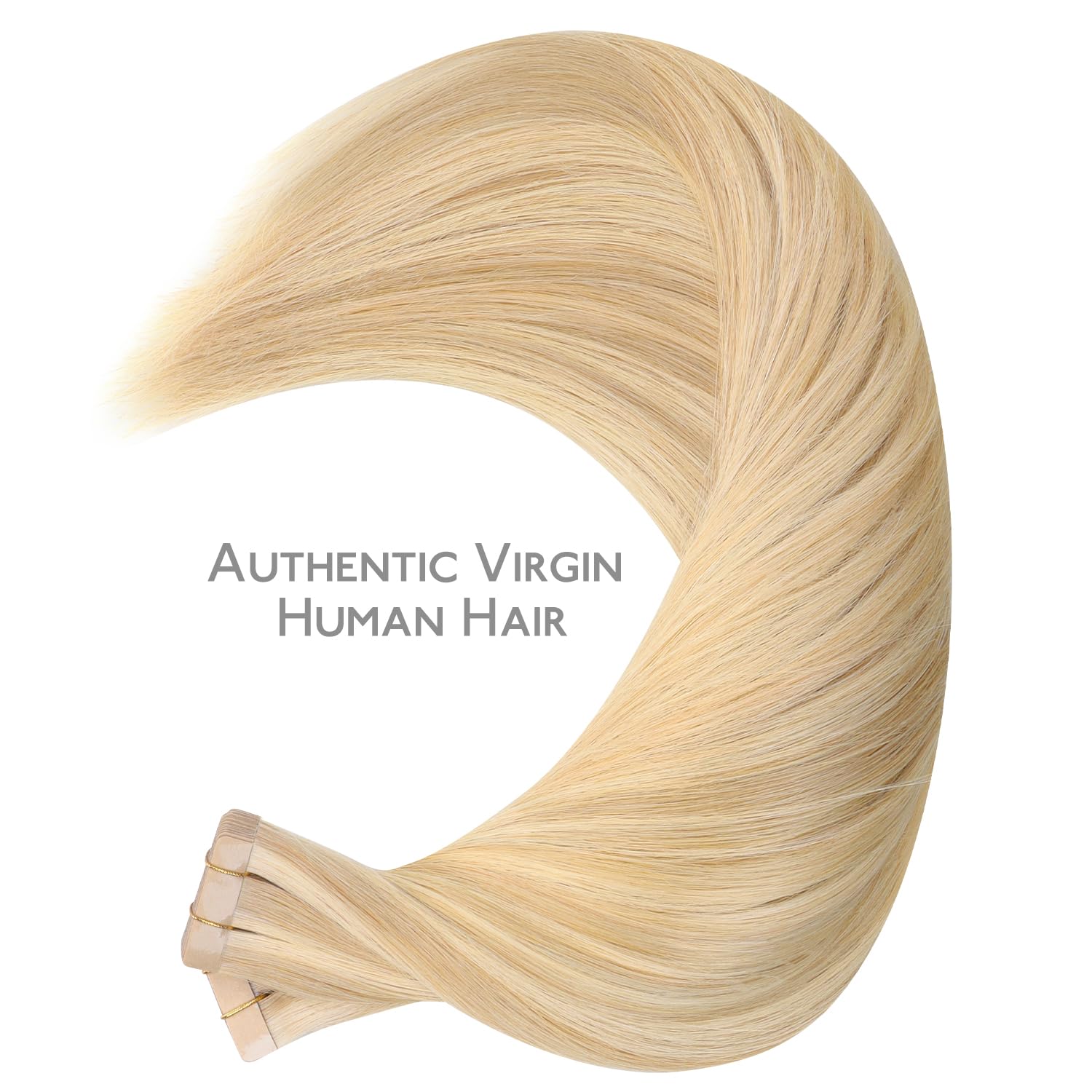 Thumbnail 5 de WENNALIFE Tape-in Hair Extensions: 40pcs, 120g, 26 inch Light Blonde Highlighted Golden Blonde