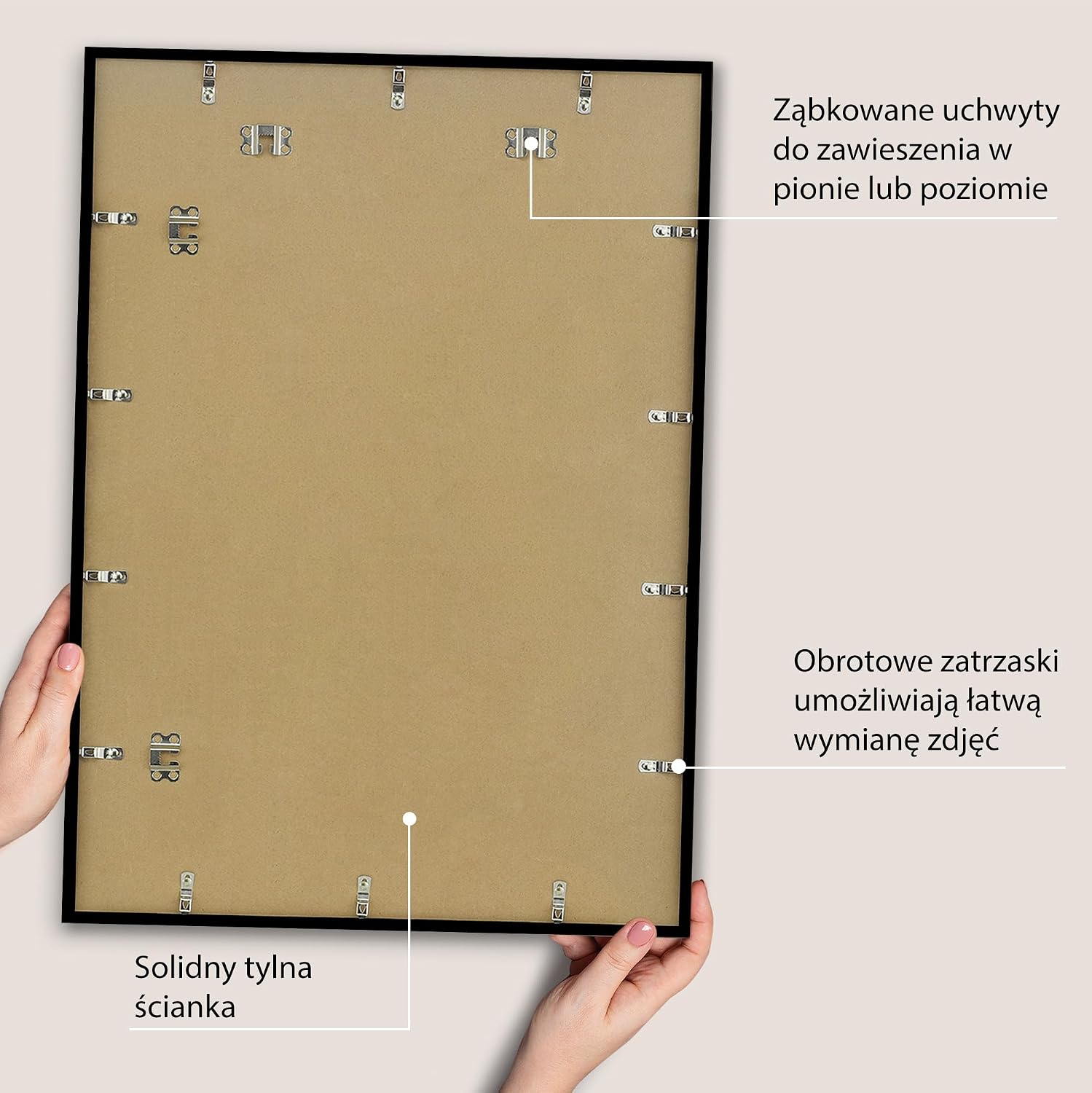 Detalle 2 de Americanflat czarna ramka 60 × 85 cm z passe-partout i szybką z pleksi