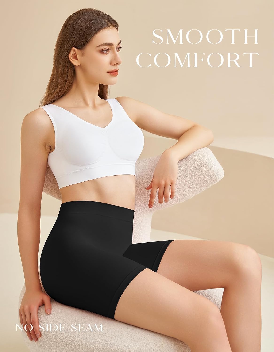 Detalle 2 de SIMIYA 3-Pack Anti Chafing Shorts for Women – Seamless Long Slip Shorts