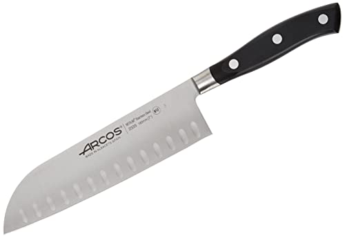 Detalle 2 de Santoku Riviera - Cuchillo Japonés, Acero Inoxidable, 180 mm 🗡