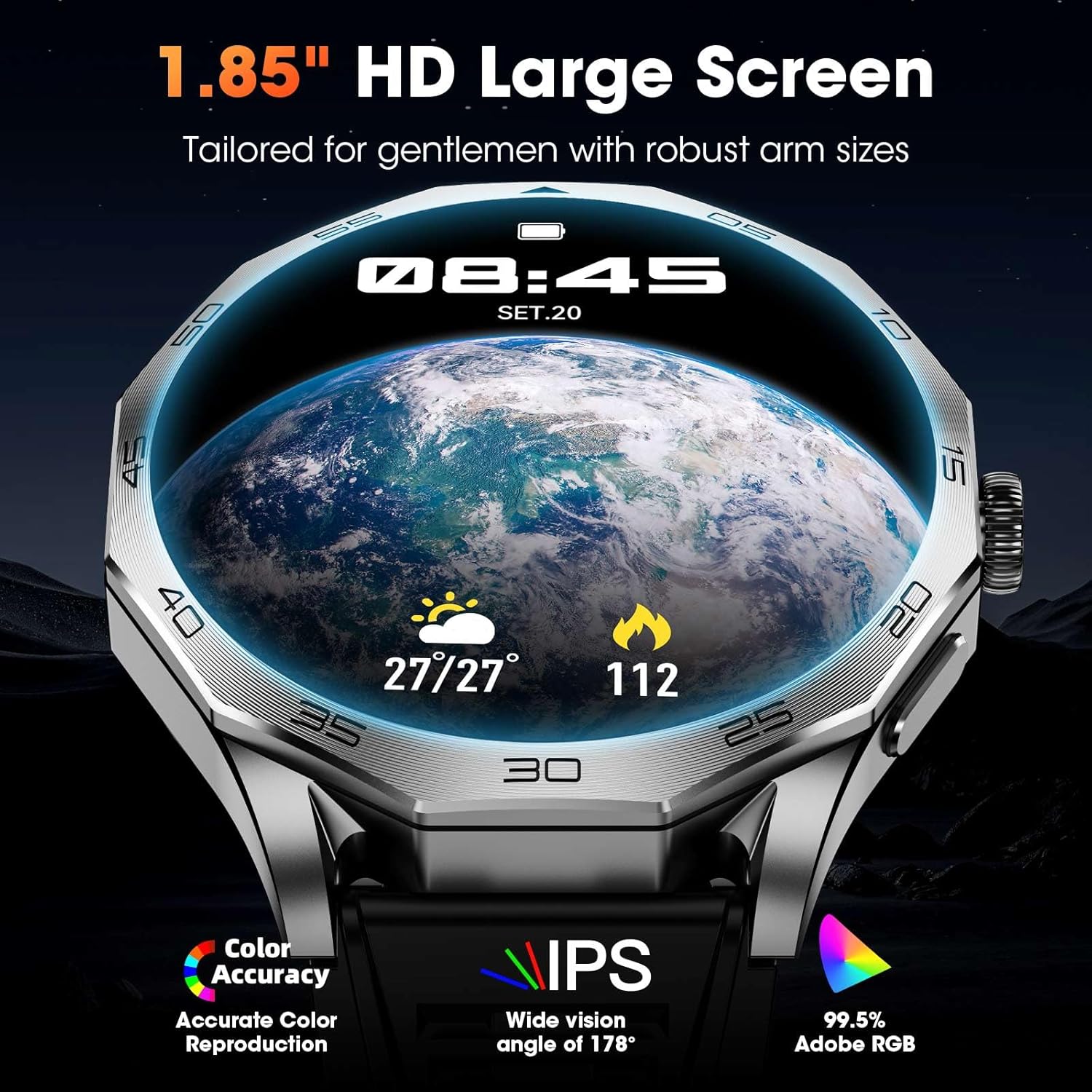 Thumbnail 1 de Mingtawn Military Smart Watch for Men with Bluetooth Calling and 1.85” HD Screen