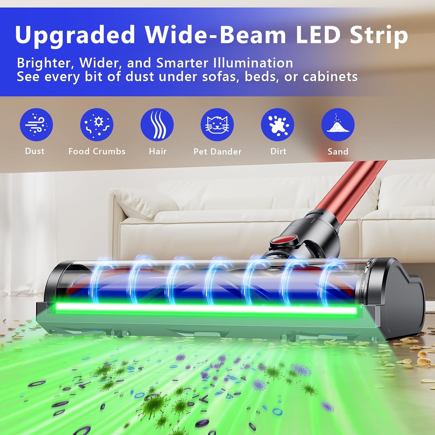 Thumbnail 1 de Brosse électrique compatible Dyson V6 Animal / V6 Fluffy — accessoire Turbo avec LED et libération rapide