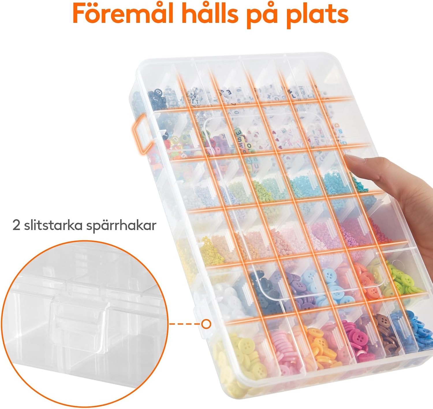 Thumbnail 3 de Lifewit 22051 sorteringslådor, 3-pack i transparent PP med justerbara fack