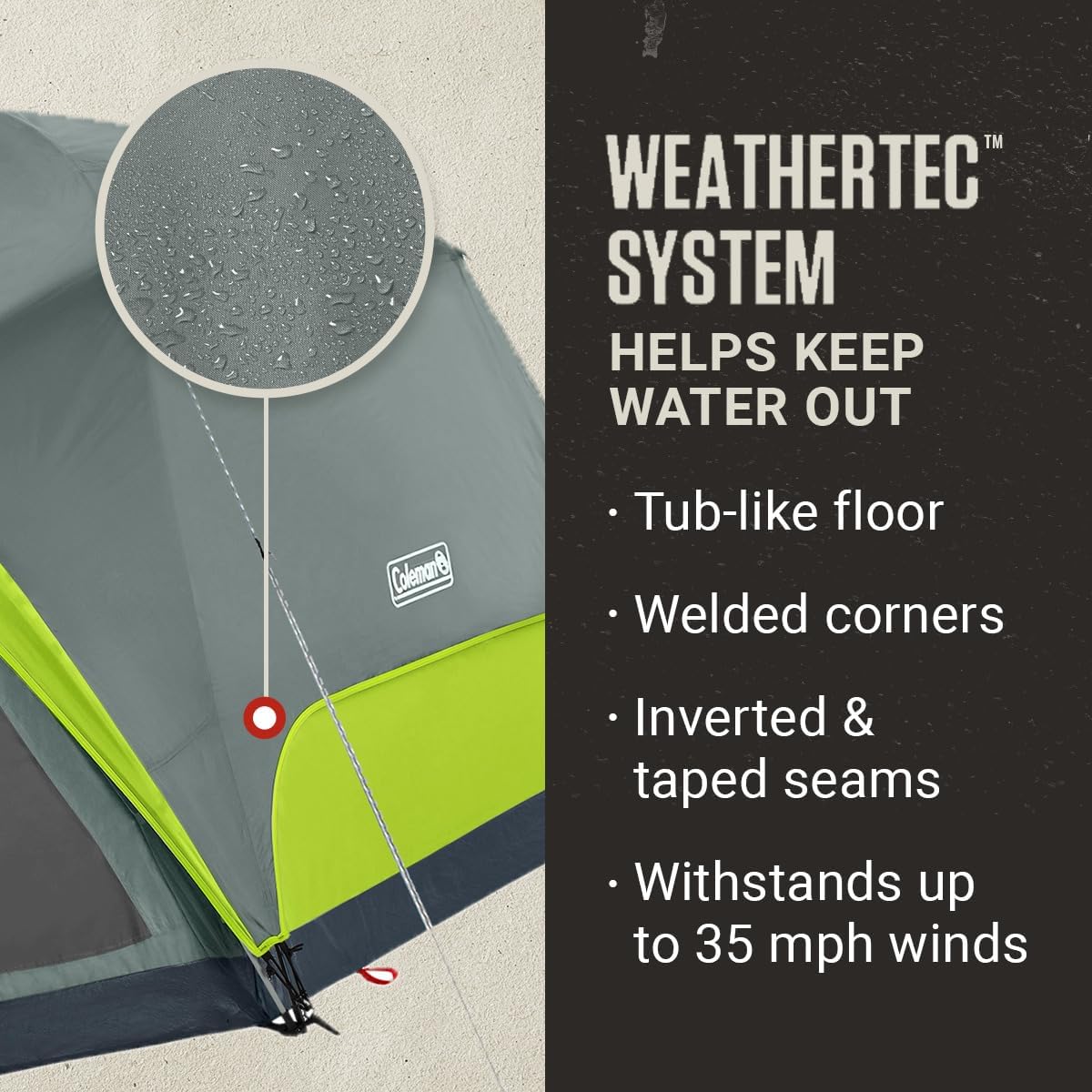 Thumbnail 4 de Coleman Skydome Camping Tent with Screened Porch & 5-Minute Setup (PFAS-Free Materials) for 4/6/8 People