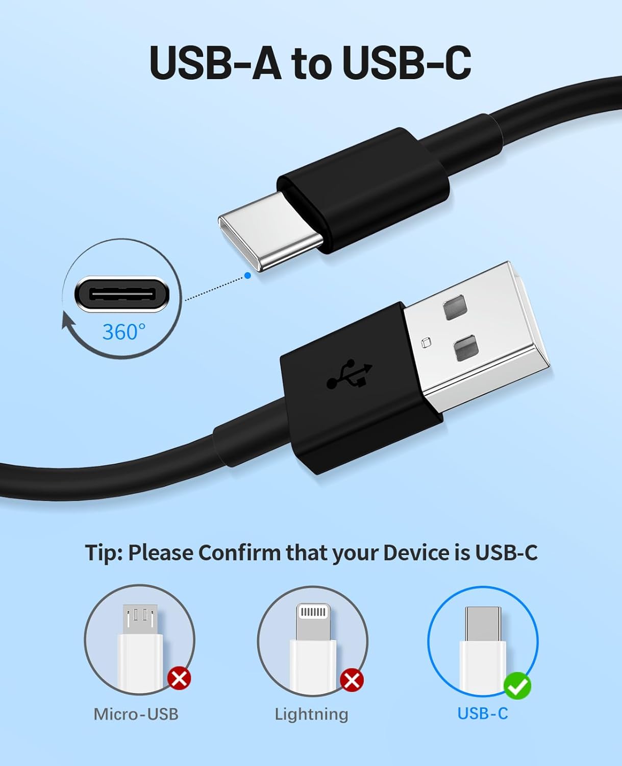 Thumbnail 4 de Extra Long USB-C Cable Fast Charging 15ft | 2-Pack, MFi Certified (5m) – USB A to USB C Charger Cord for iPhone 17/16/15, iPad Pro, MacBook