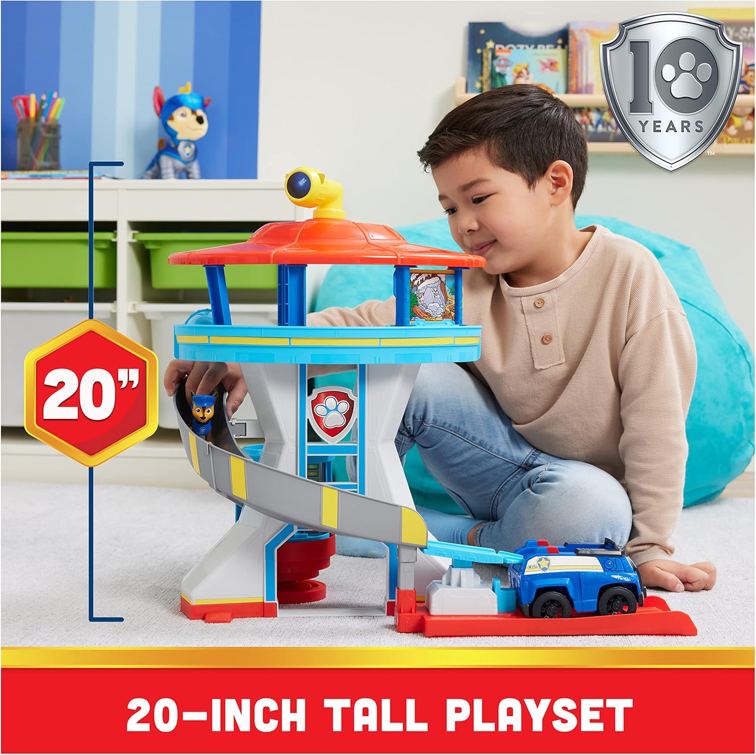 Detalle 2 de Paw Patrol Lookout Tower Playset with Toy Car Launcher and Chase Figures