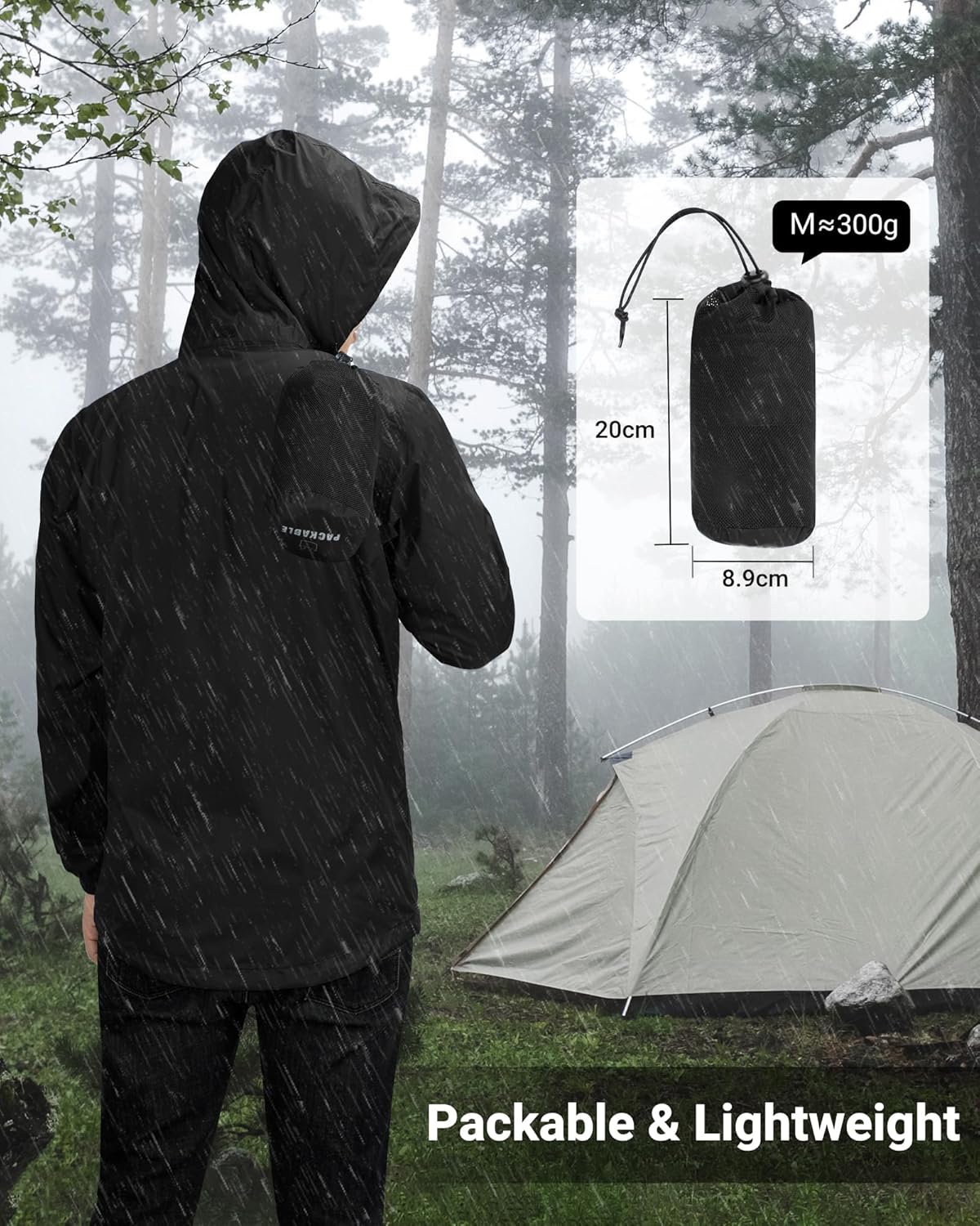 Thumbnail 4 de Outdoor Ventures Regenjacke Herren – Ultraleicht, wasserdicht und faltbar