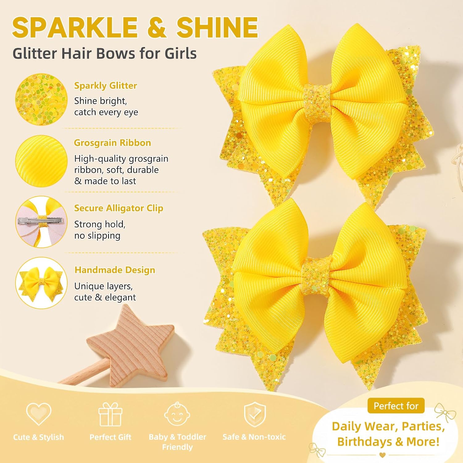 Detalle de YHXX Hair Bows 3.5-Inch