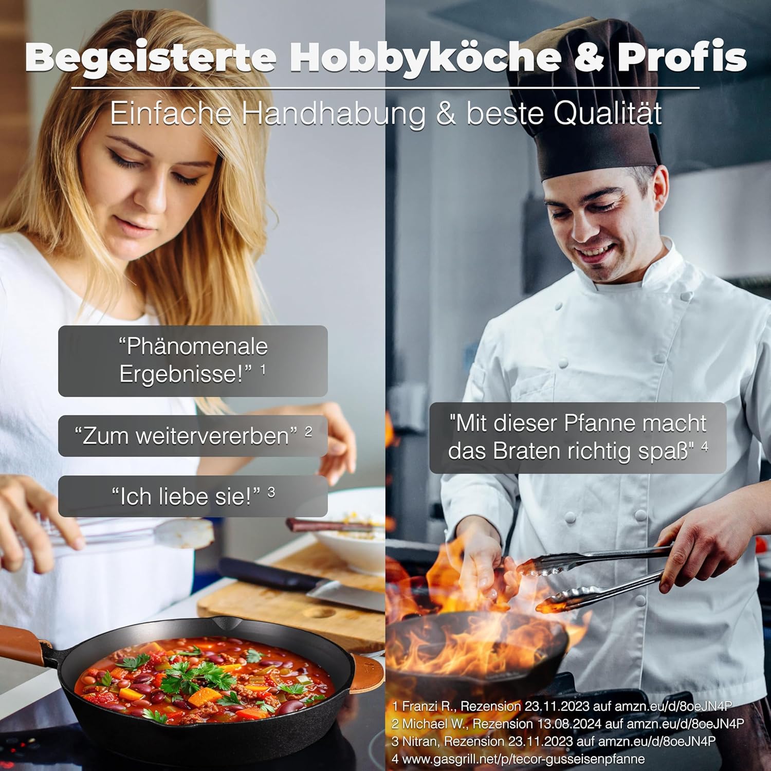 Detalle 1 de TECOR Gusseisenpfanne 28 cm für Induktion