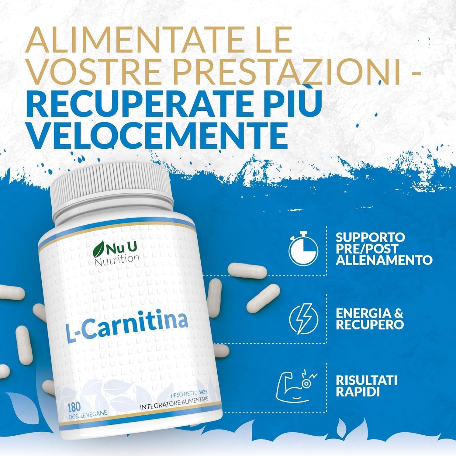 Thumbnail 6 de L-Carnitina Tartrato Forte - 180 Capsule Vegane di Nu U Nutrition