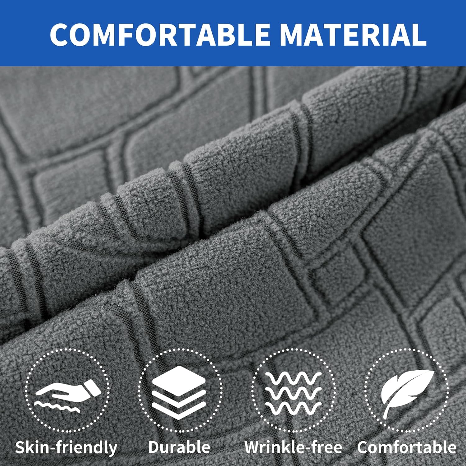 Thumbnail 3 de Ystyle Housse d’assise de canapé extensible universelle (1 place*3 + chaise longue), gris clair