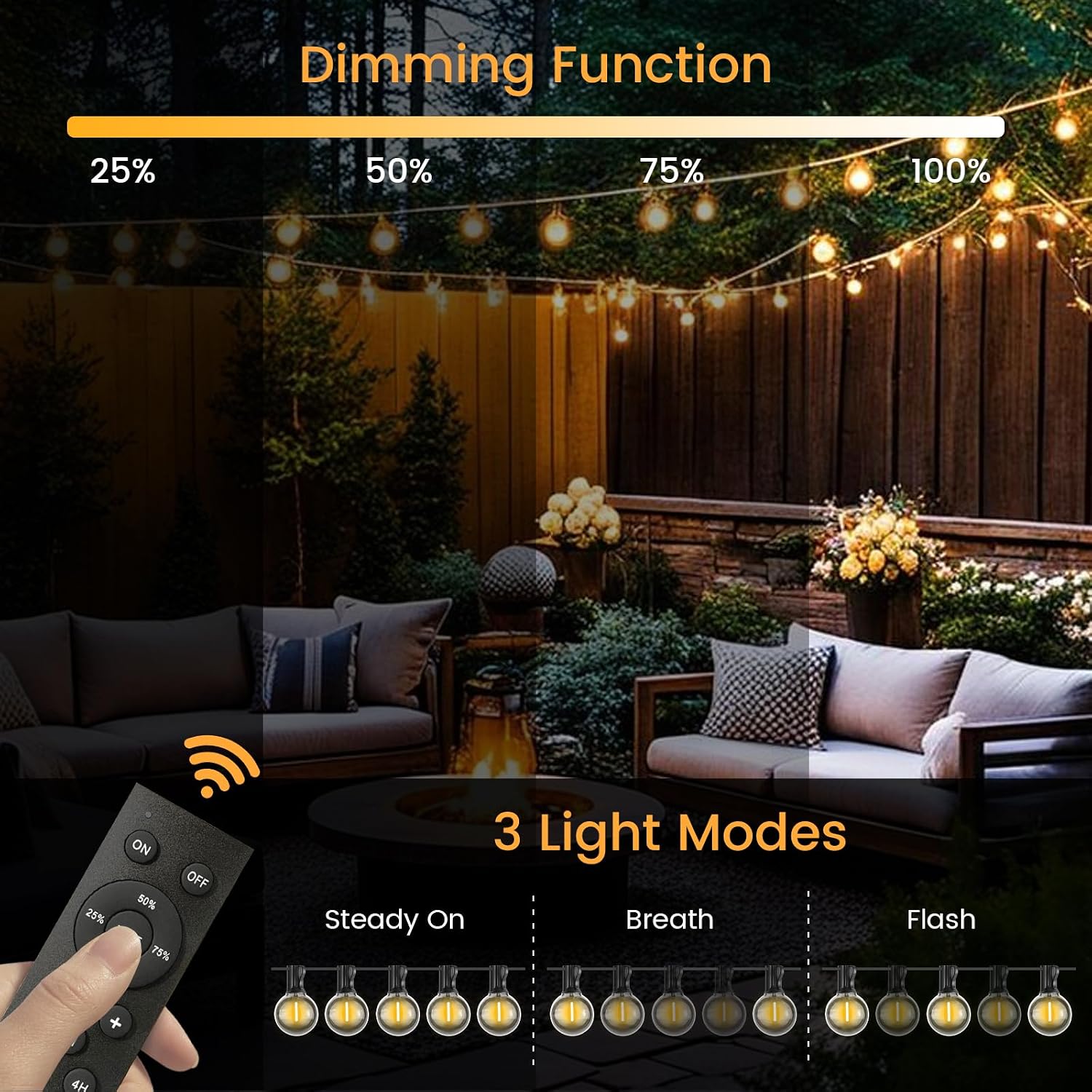 Thumbnail 2 de Pogestrand G40 15M Festoon Lights with Remote Control (24V, 25 Bulbs) for Outdoors