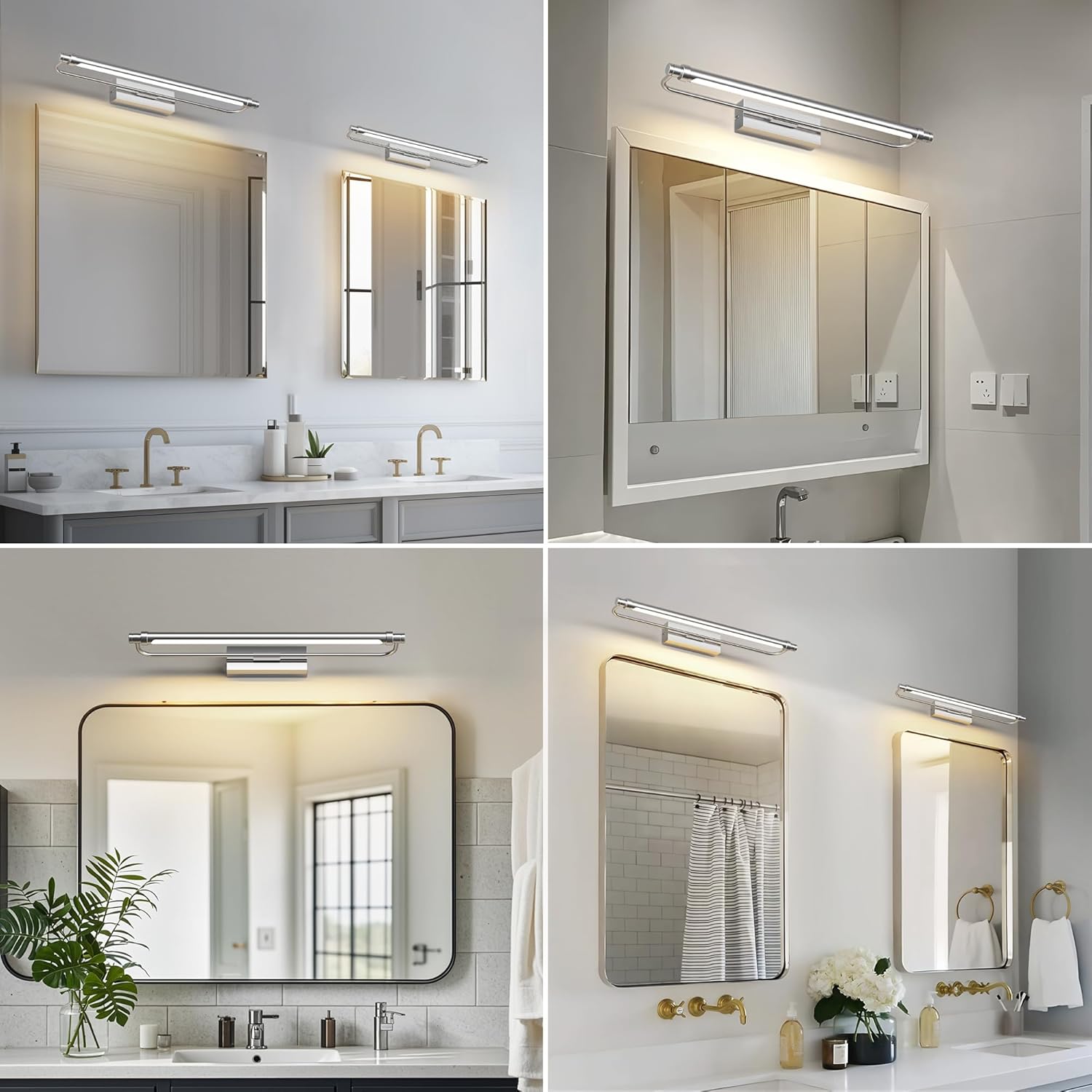 Thumbnail 2 de Pasoar LED Spiegelleuchte Bad 60cm 18W IP44 – 1320 lm, 4000K, 180° Drehbar, Chrom