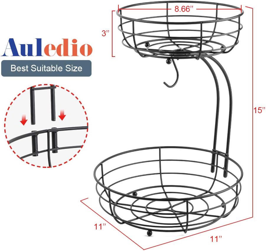Thumbnail 4 de Auledio Iron 2-Tier Fruit Basket 64 oz ๐