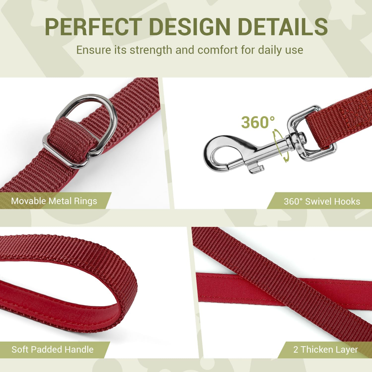 Thumbnail 5 de PETCOOZ double-ended dog training lead (3m/9.8ft) for hands-free walking and stop-pulling support