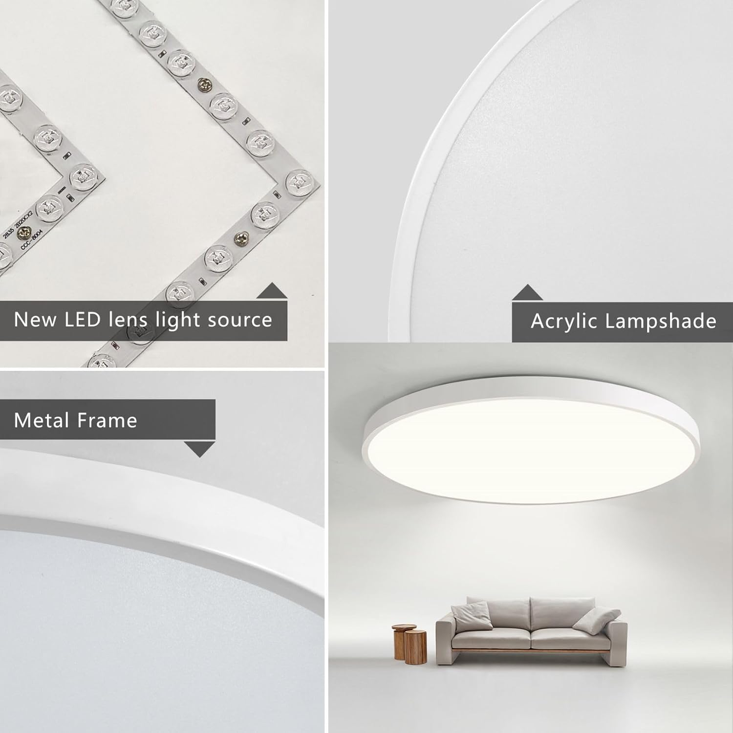 Detalle 2 de JDONG LED Deckenleuchte 36W Ø40 cm