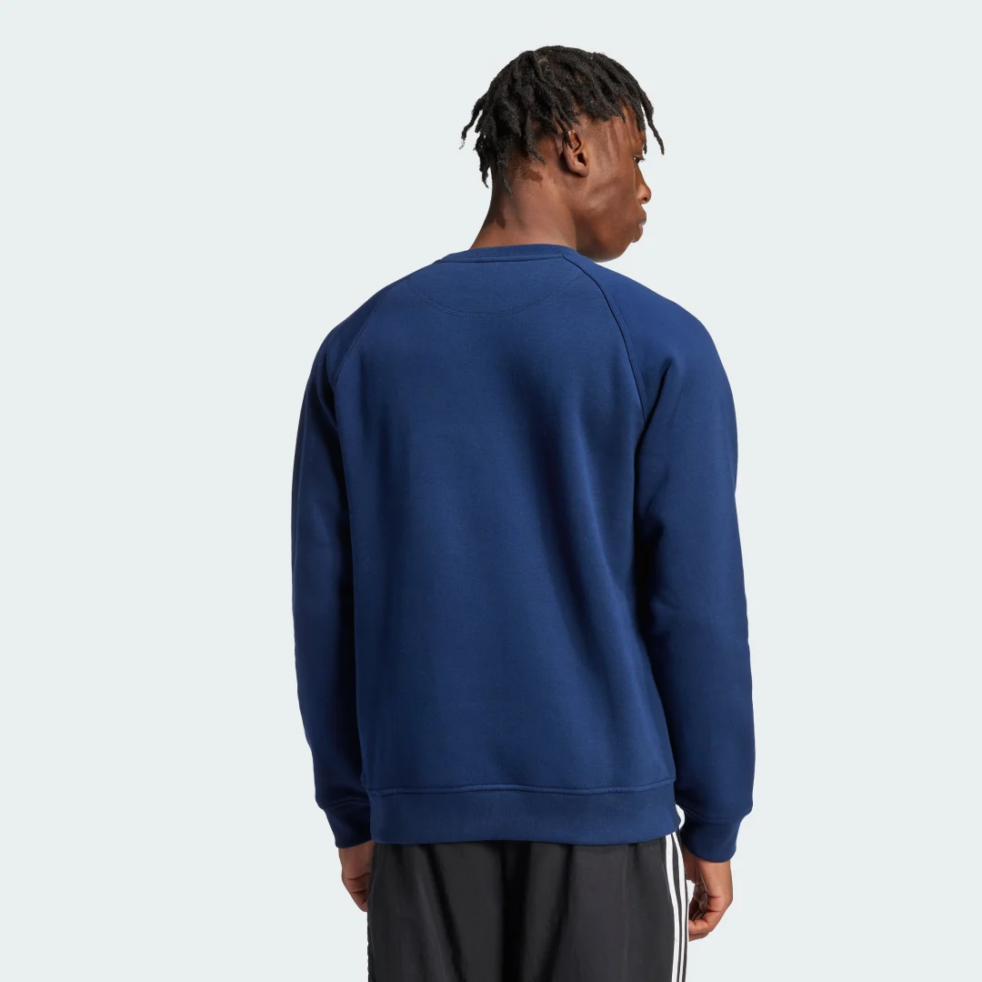 Detalle 2 de Sudadera cuello redondo Trefoil Essentials de Adidas - azul