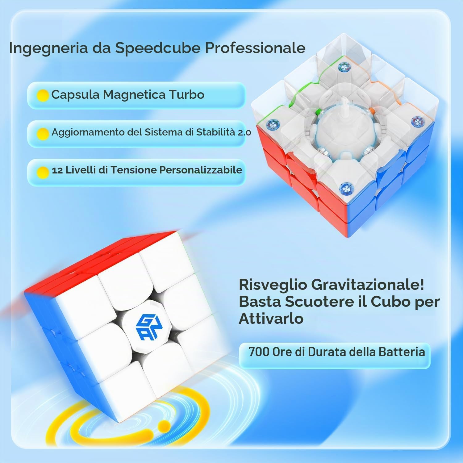 Detalle de GAN 356 i carry2: Cubo Magico 3x3 Magnetico con App e Batai di Prestazione