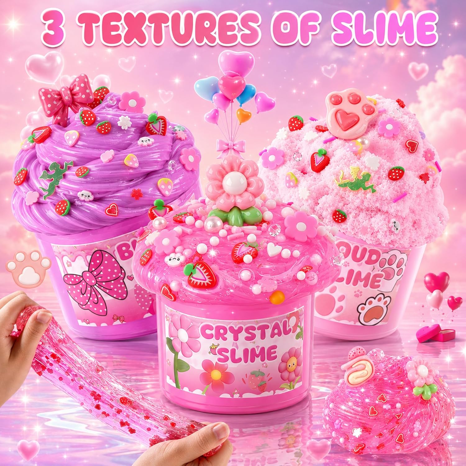 Thumbnail 4 de Pack of 6 Pink Slimes for Kids
