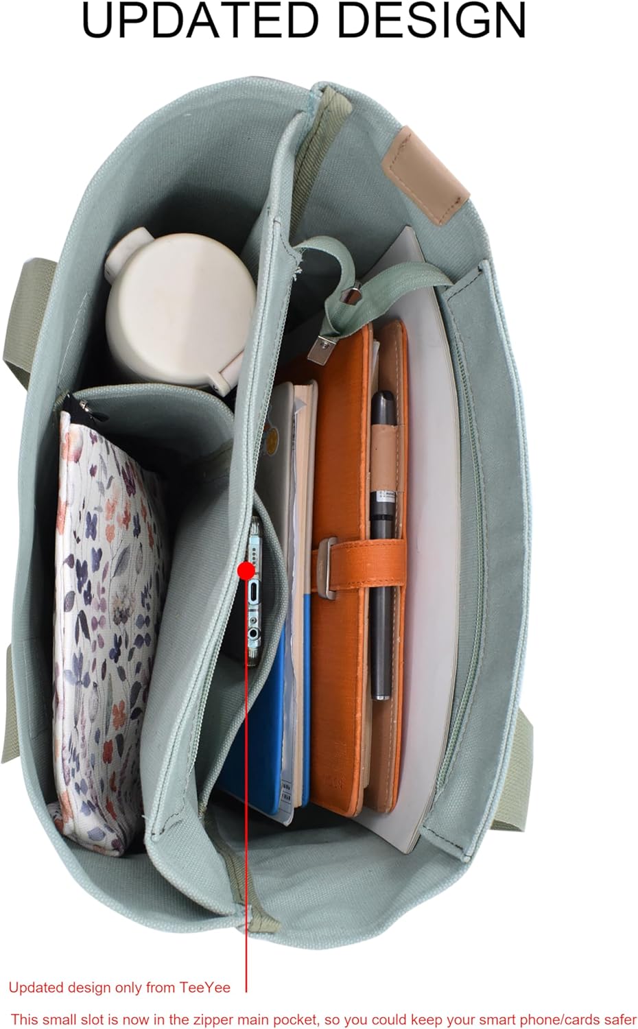 Detalle de TeeYee Damen Mittelgroß Canvas Satchel – Alltags- und Arbeits-Tasche
