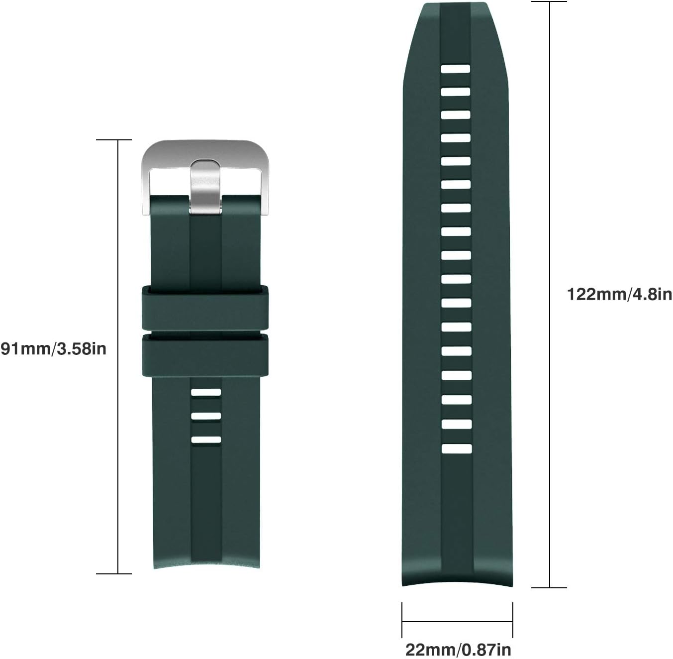 Thumbnail 5 de MoKo 3 Pack 22mm Silicone Straps for Huawei Watch GT6