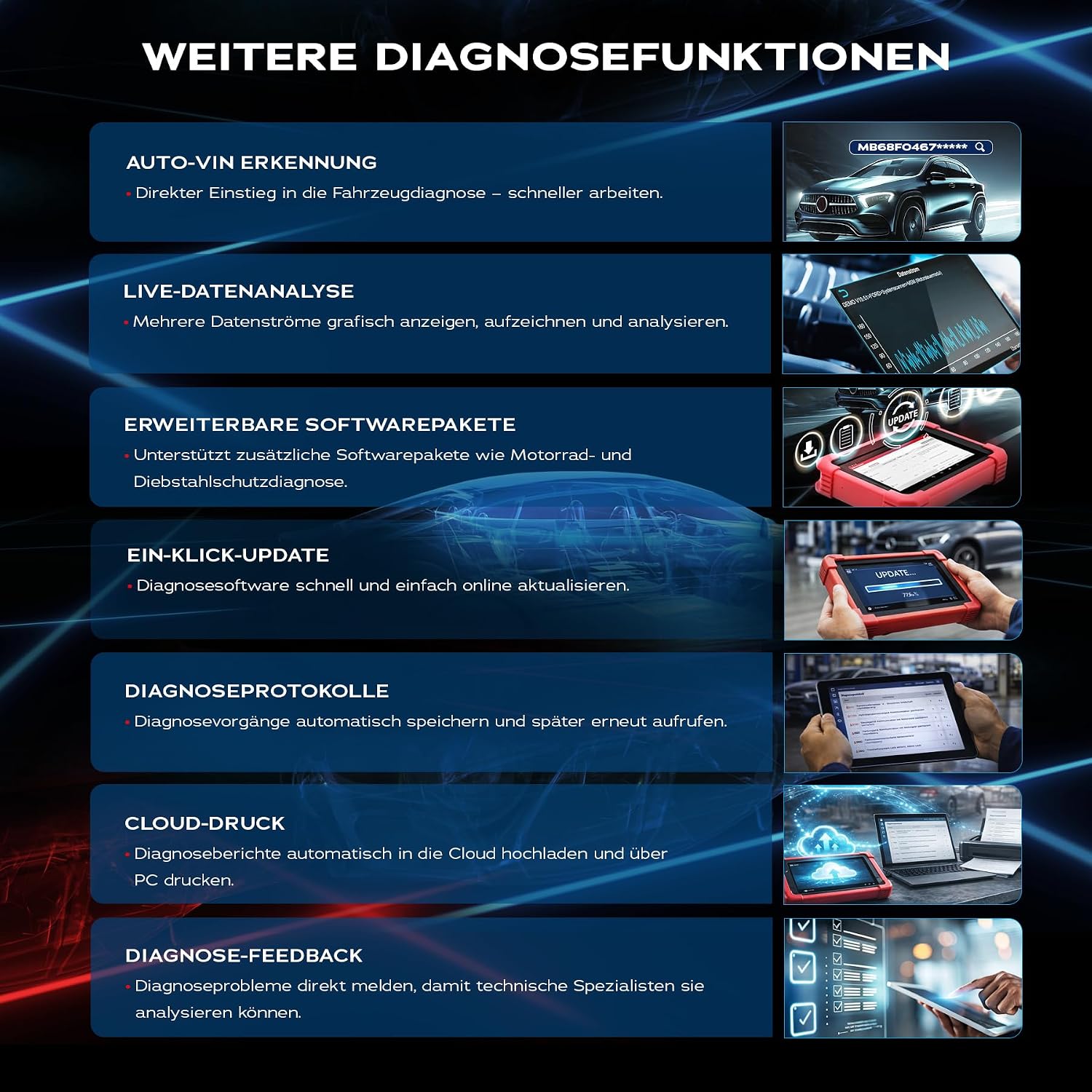 Thumbnail 6 de LAUNCH CRP 919 OBD2 Diagnosegerät 31 Funktionen