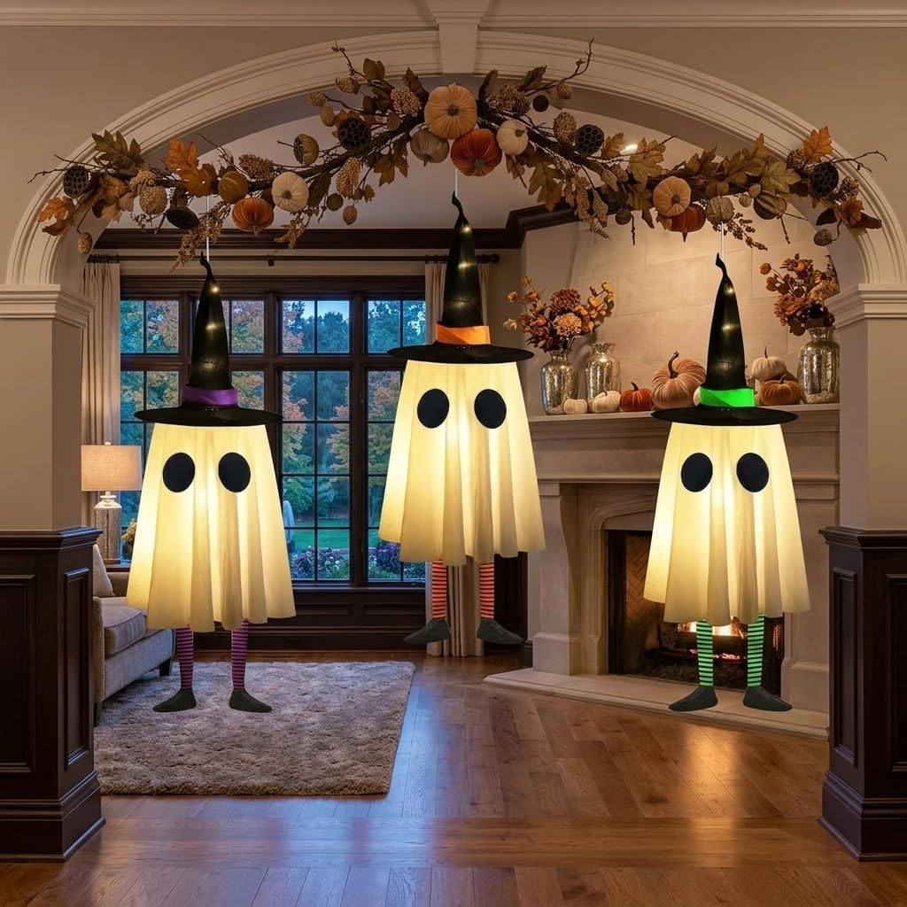Thumbnail 6 de CYSKXYI ZM-014 Hanging Halloween Ghost Lights, 3-Pack, Warm White LEDs