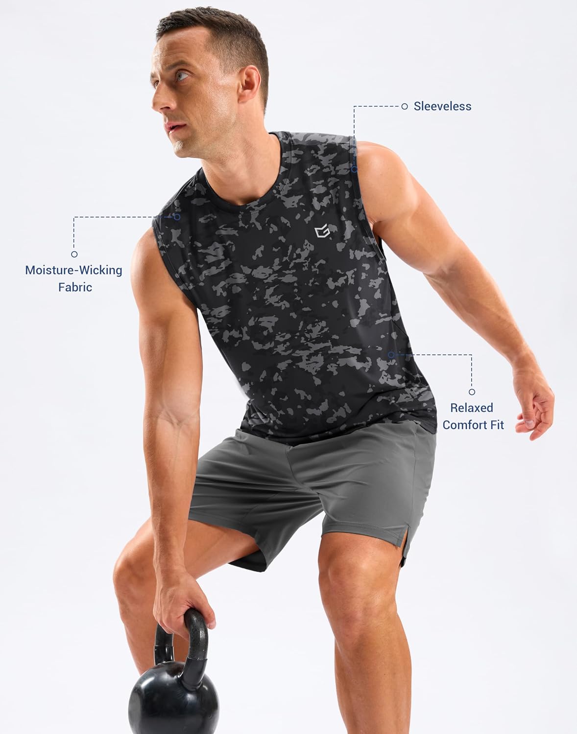 Detalle de Men's Workout Tank Top, Dry Fit