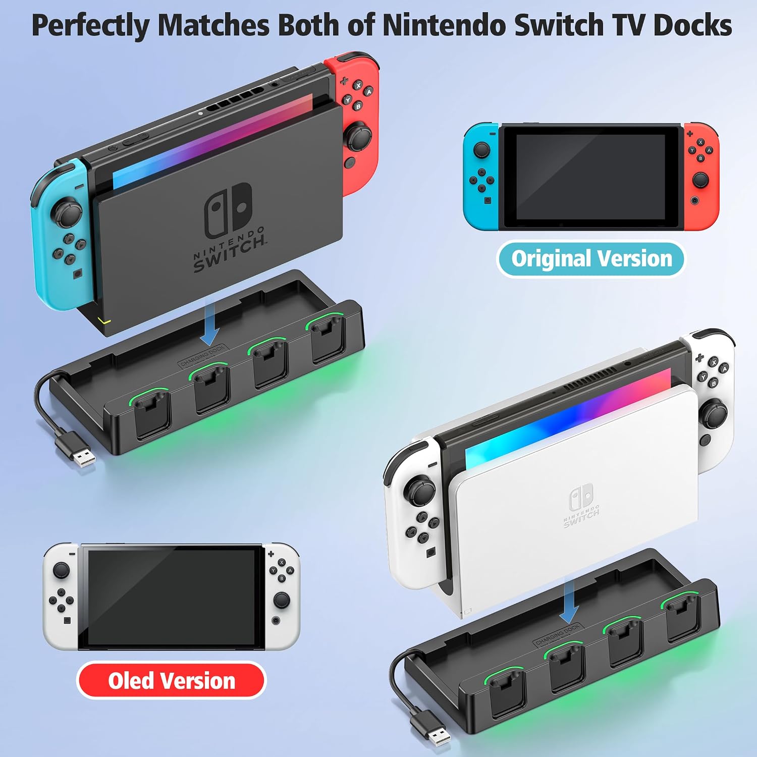 Thumbnail 1 de Switch Joycon Ladestation 4 Ladeschlitze