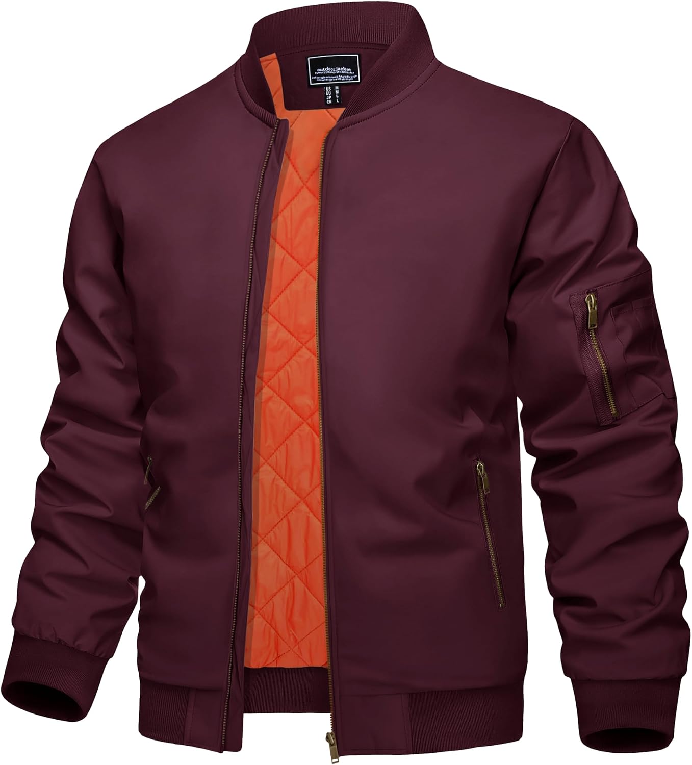 Detalle de KEFITEVD Herrenjacke winddichte Bomberjacke