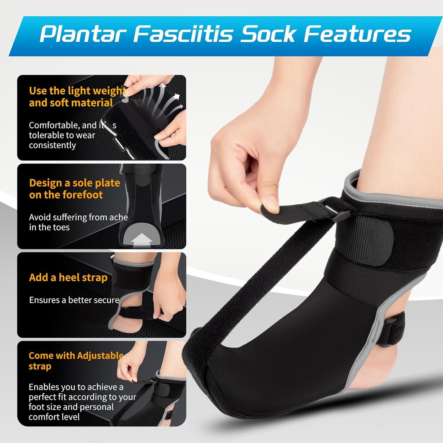 Thumbnail 6 de Plantar Fasciitis Night Splint Sock, Large