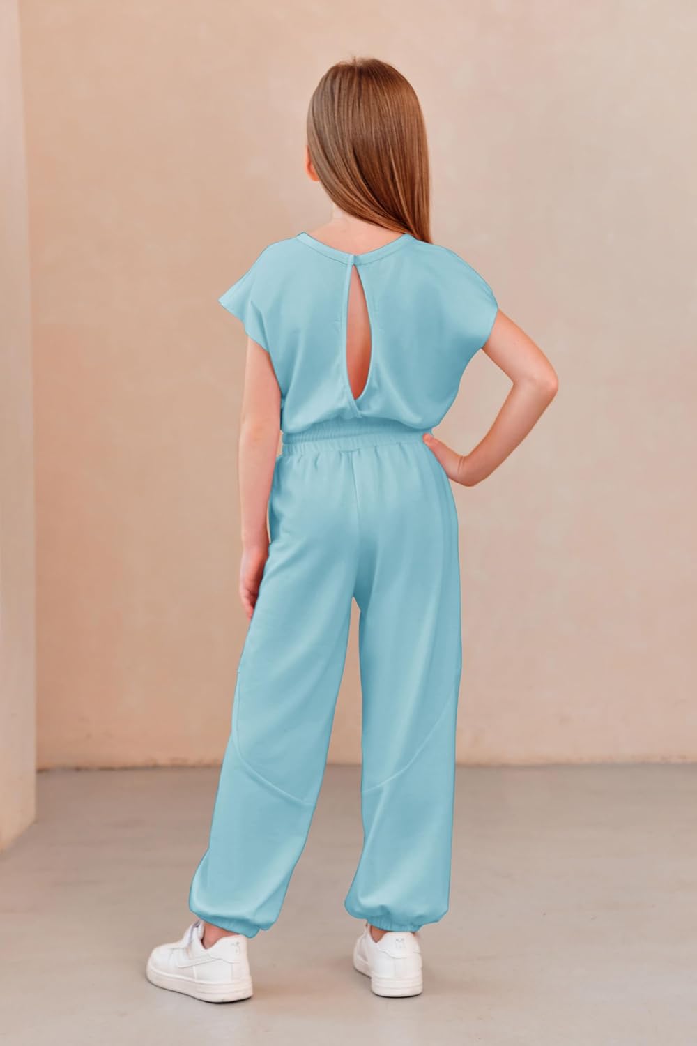 Thumbnail 3 de Haloumoning Kids Girl Jumpsuit – summer short-sleeve overalls with elastic waist