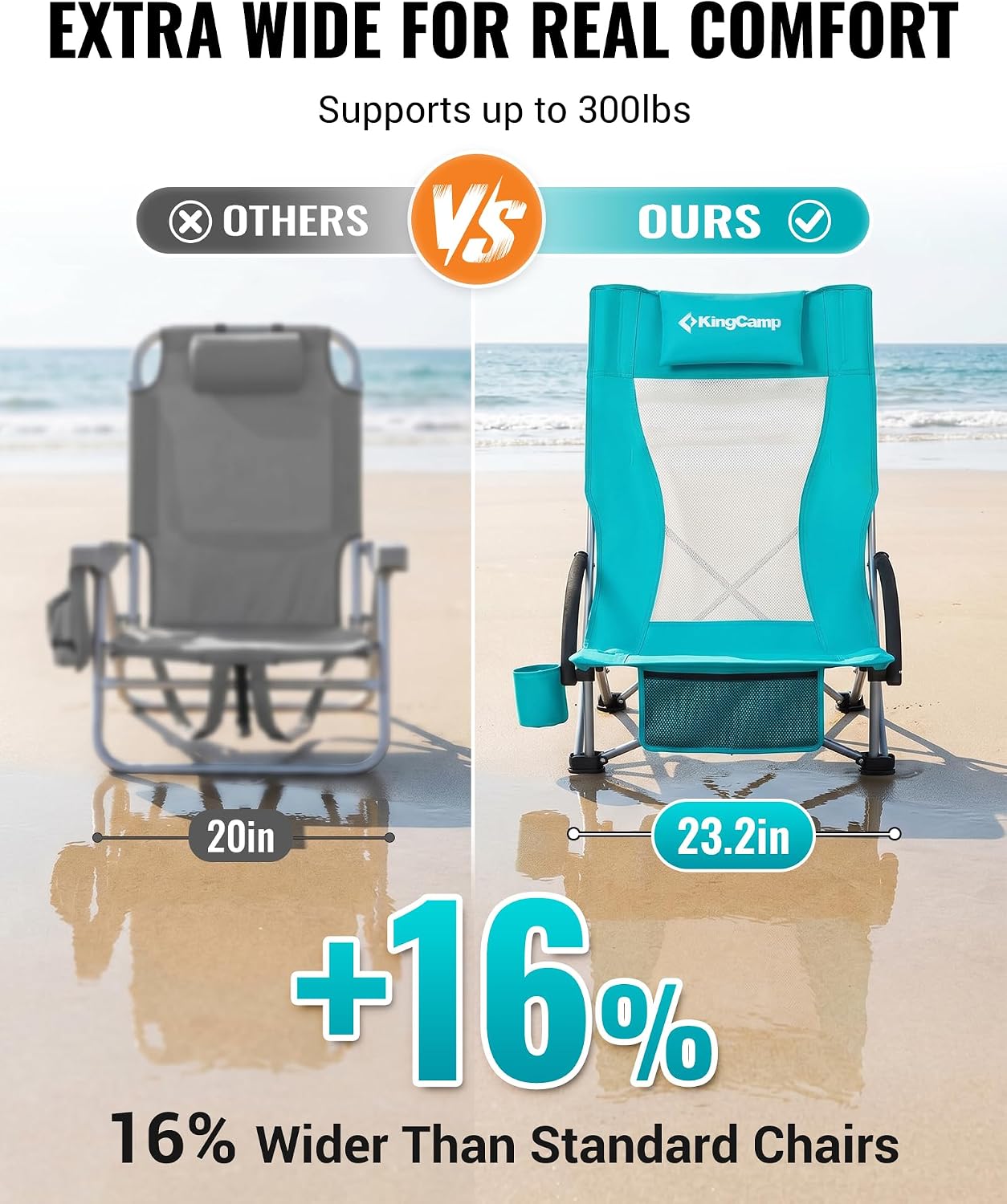 Thumbnail 2 de KingCamp Low Beach Chair 300 lbs