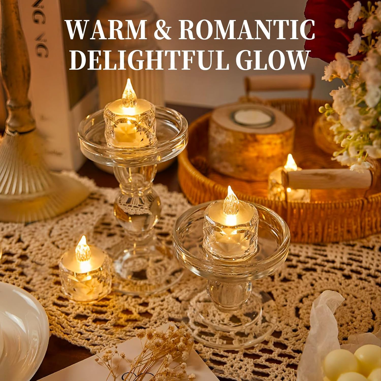 Thumbnail 4 de ZCOINS CBjj645-1 LED Tea Light Candles, 24-Pack, Warm White, Clear Crystal
