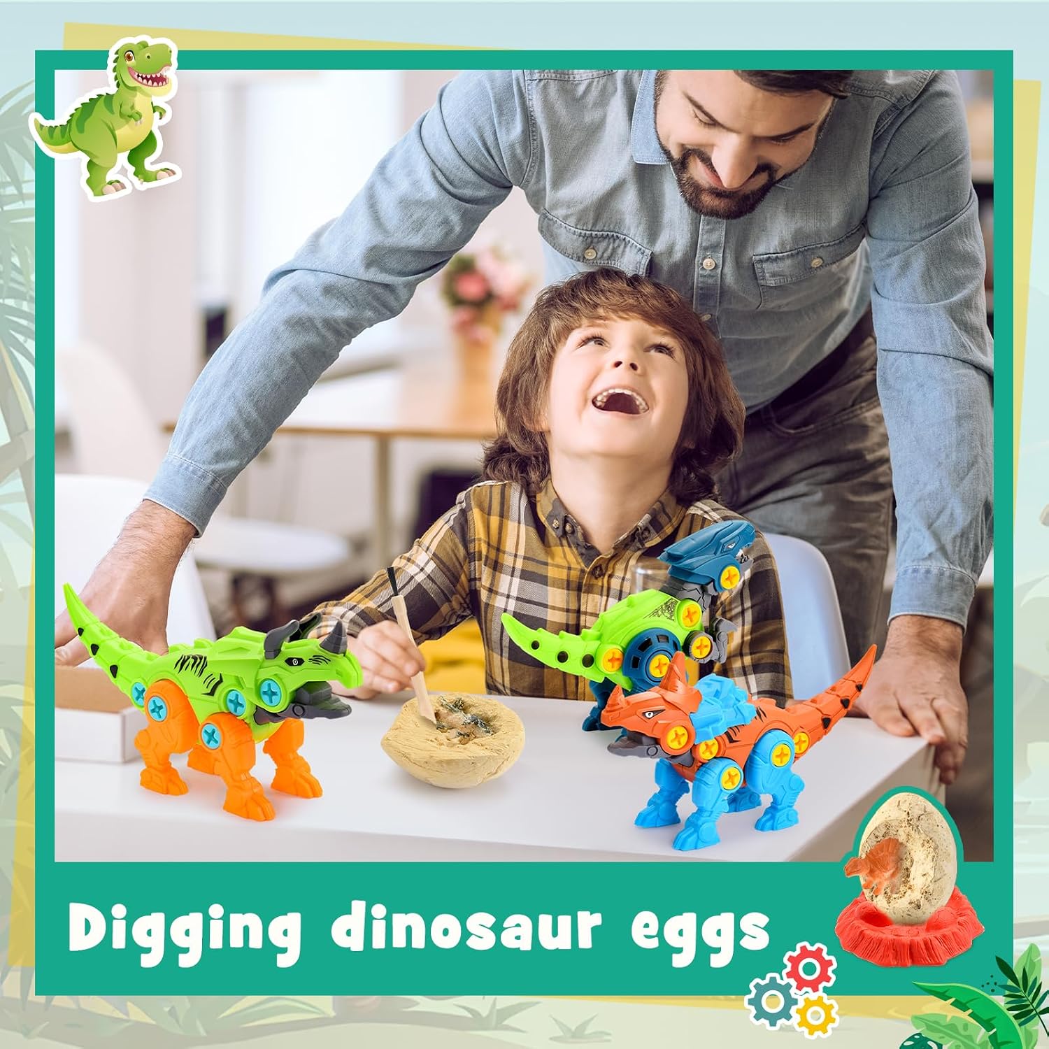 Detalle de Toyzey Dinosaur Electric Drill DIY toy set (age 3–9) with storage box