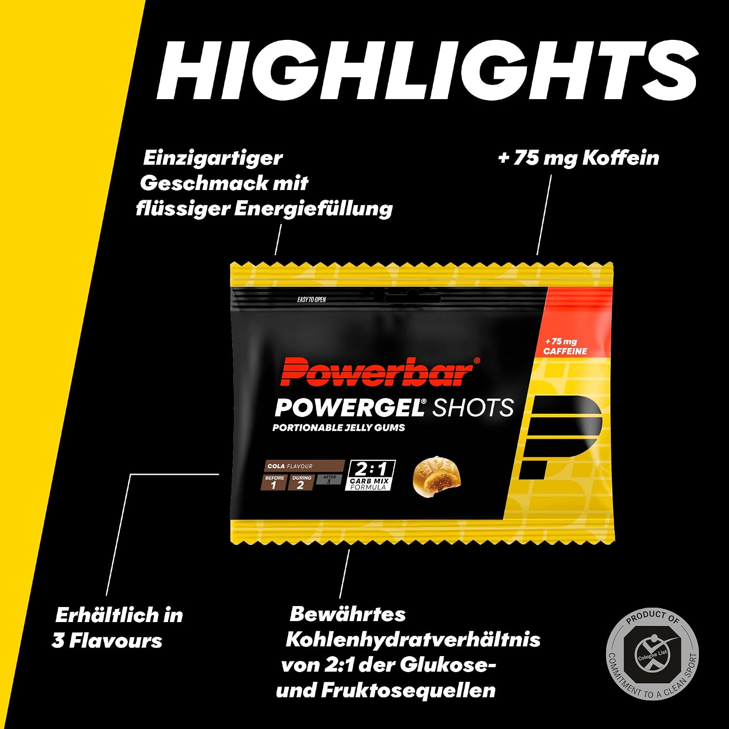 Detalle 2 de PowerBar PowerGel Shots Cola 24x60 g