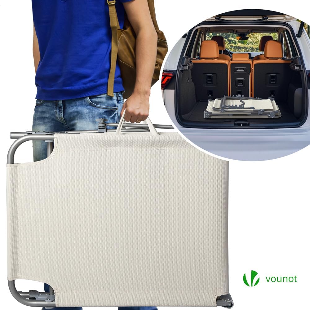 Thumbnail 6 de VOUNOT Sdraio da Giardino Pieghevole – Set da 2 con tettuccio parasole, schienale regolabile e trasporto facilitato
