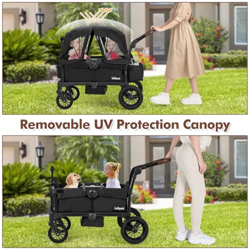 Thumbnail 3 de INFANS Wagon Stroller for 2 Kids with Removable Canopy 🚼